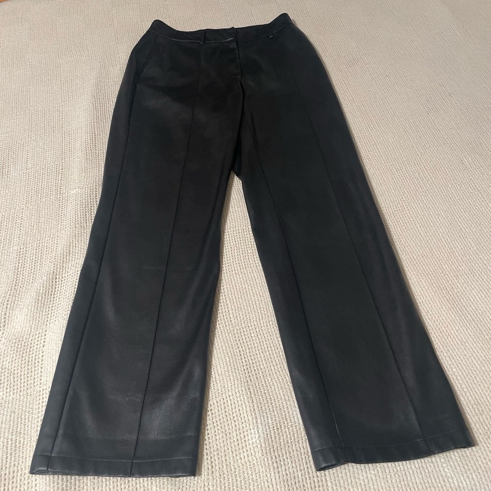 Wide-Leg Black Boot-Cut Pants